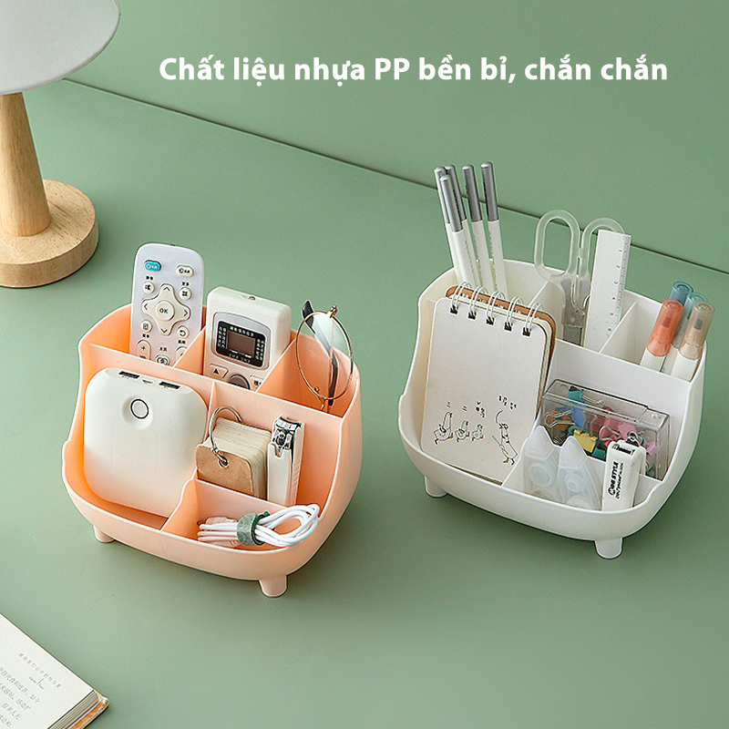 Hộp Đựng Bút Để Bàn JYoohome Lưu Trữ Văn Phòng Phẩm Hộp Để Đồ Dụng Cụ Trang Điểm Mỹ Phẩm Tặng Kèm Sticker Dễ Thương