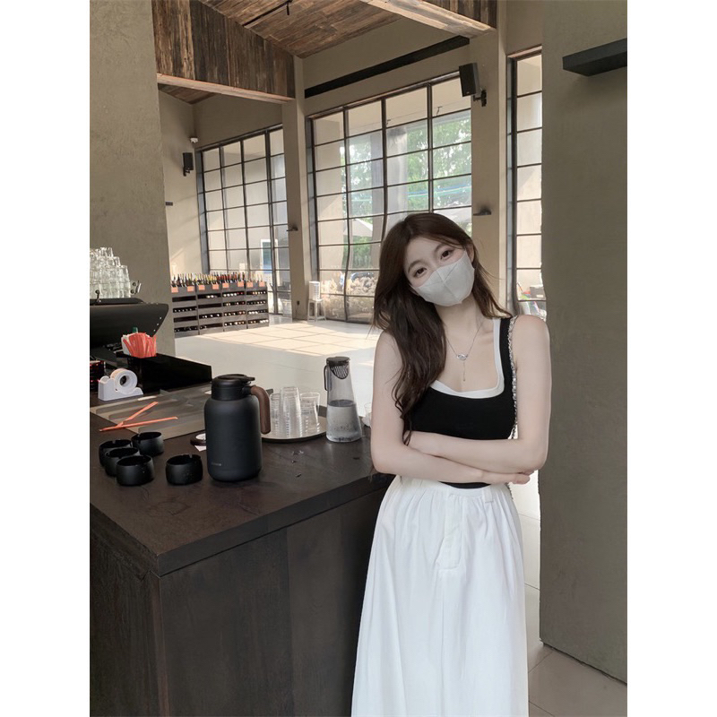 Set Áo Zip Phối Len Tăm 3 Lỗ Mix Chân Váy Kaki Trắng Dáng Dài Hàng 2 Lớp Có Ảnh Thật