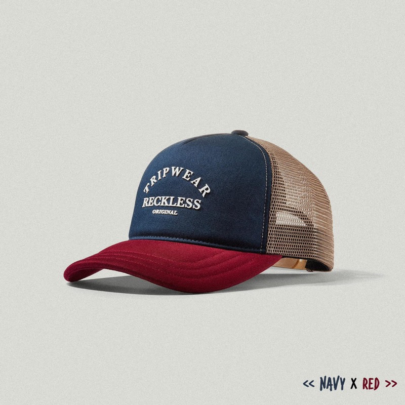 Mũ/Nón Lưỡi Trai Reckless - Trucker Cap - Vải Kaki Cotton Thoáng Khí, Lưới Thoát Nhiệt, Artwork Ép Chuyển Nhiệt