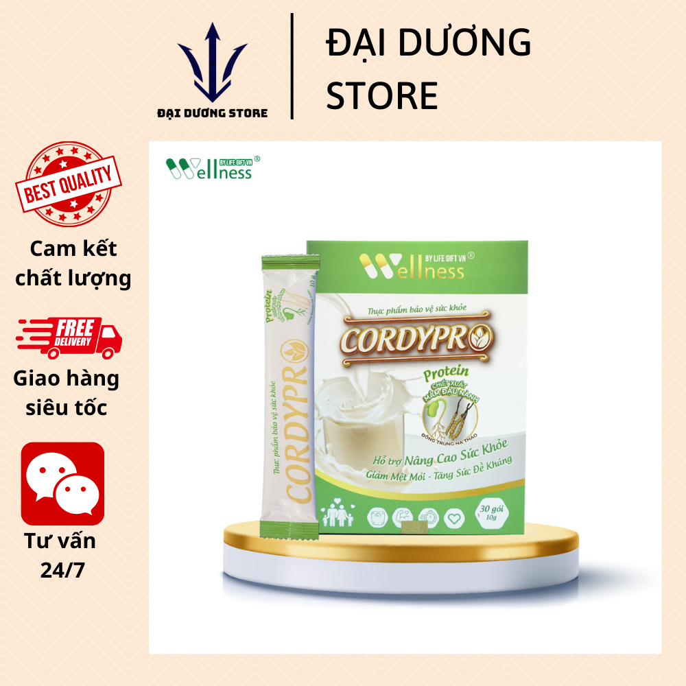 Cordypro Protein thực vật thực phẩm bảo vệ sức khoẻ, tăng sức đề kháng chiết xuất mầm đậu nành,đông trùng hạ thảo