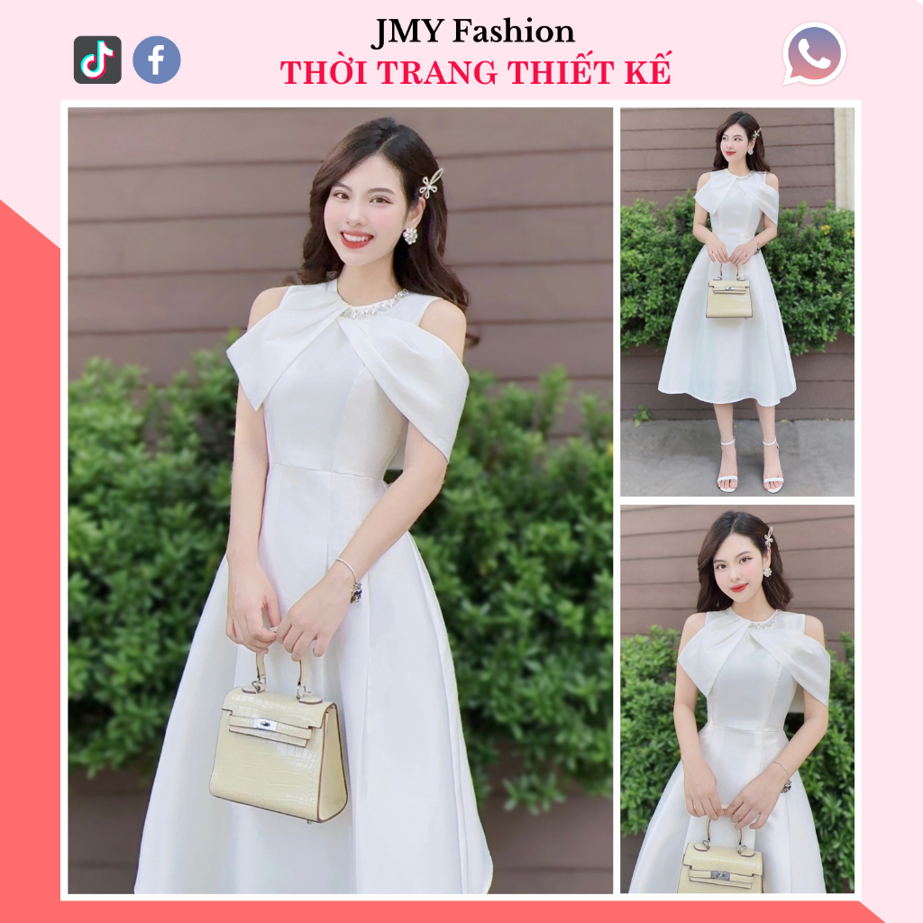 váy đầm dự tiệc cổ nơ thiết kế sang chảnh