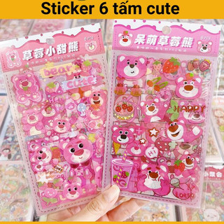 Set hình dán, sticker cute 6 tấm