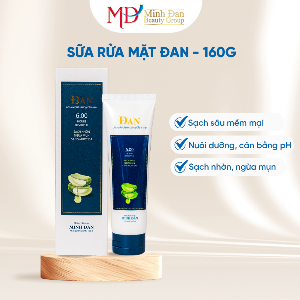 Sữa rửa mặt ĐAN Acna Moisturizing Cleanser - 160gr - Minh Đan Beauty Group [Sạch nhờ, Ngừa mun, Sáng da]