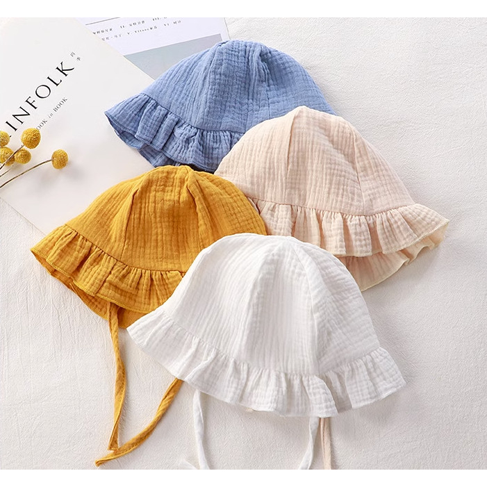 [Kèm mũ] Áo liền thân cho bé Chất Xô Muslin Cao Cấp, Bodysuit dài tay cho bé màu sắc dễ thương, Quần áo sơ sinh 0-12M