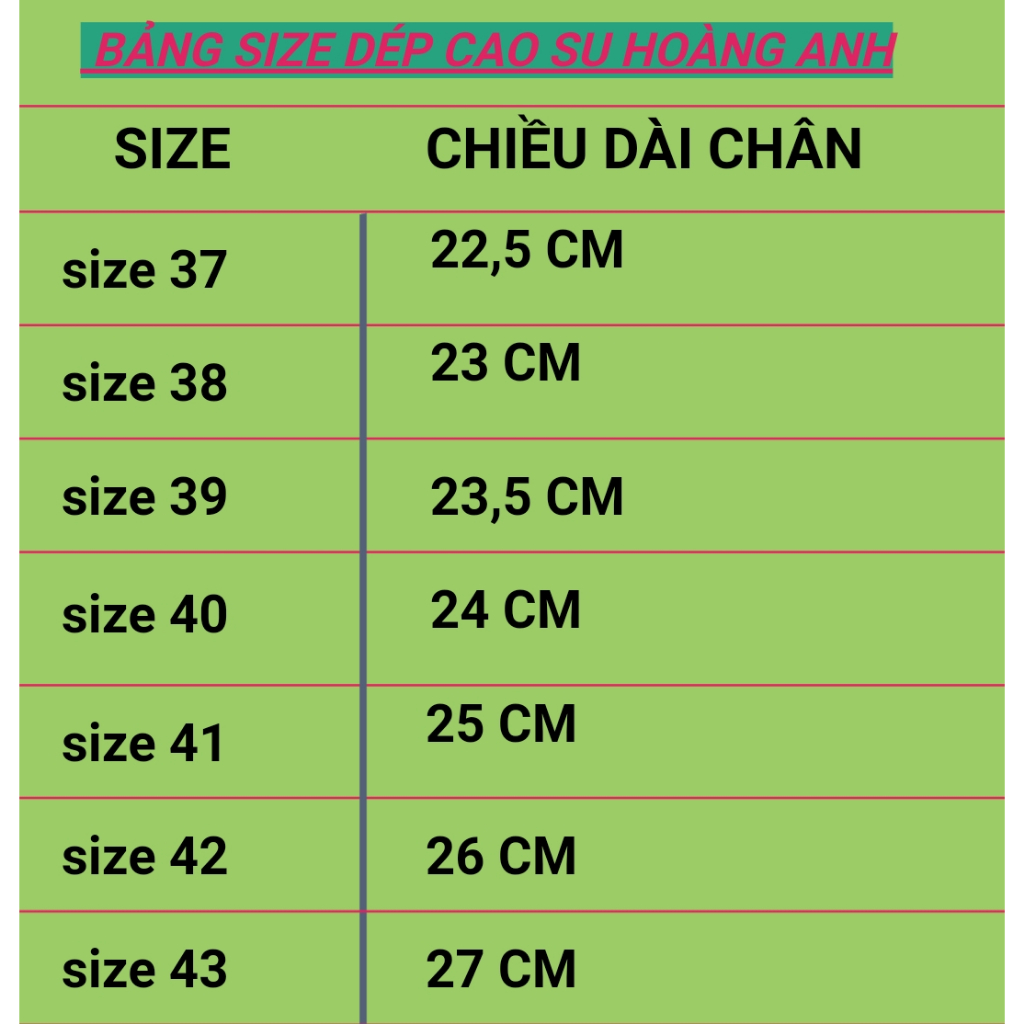 Dép cao su 3 quai ngang chính hãng HOÀNG ANH