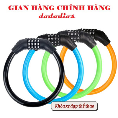Khóa Xe Đạp Thể Thao Tròn Dododios Chống Trộm Lõi Thép, 4 Số An Toàn Không Cần Chìa Khóa Tiện Lợi
