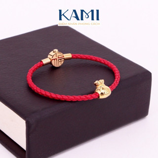 Lắc tay titan may mắn hoạ tiết túi tiền tài lộc không đen không gỉ unisex trang sức cao cấp KAMI