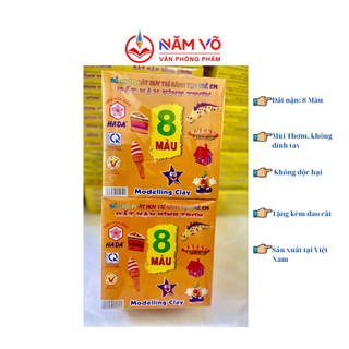 Đất sét nặn/ đất nặn hình thơm hada / hoa đào hộp 8 màu