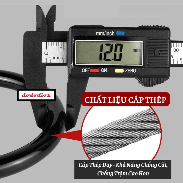 Khóa Dây Xe Đạp 4 Số Lõi Thép Đường Kính 12mm Chống Trộm Siêu Bền Dài 40cm