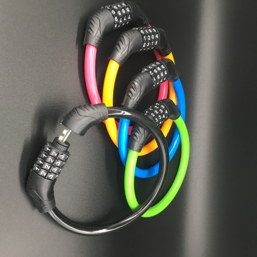 Khóa Dây Xe Đạp 4 Số Lõi Thép Đường Kính 12mm Chống Trộm Siêu Bền Dài 40cm