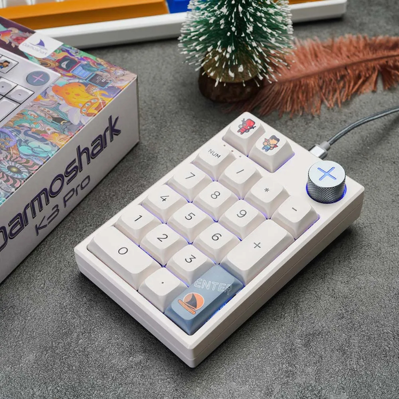 Bàn Phím Không Dây Darmoshark K3 PRO Numpad–19 keys, 3 modes , Huano switch, RGB