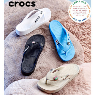 dép xỏ ngón nhựa cá sấu crocs baya đế cao 4cm cho nữ đi mưa, lội nước, đi biển, chống hôi chân