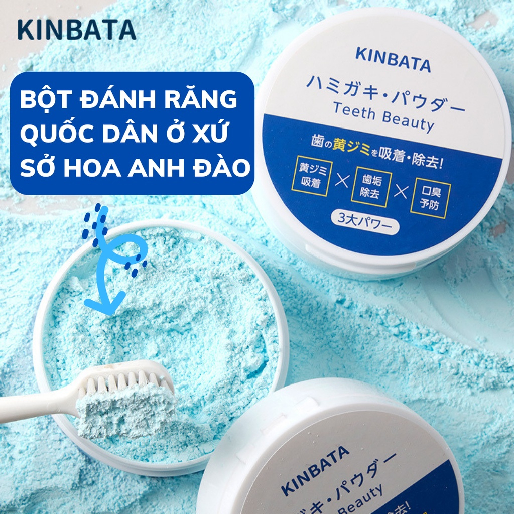Bột đánh răng Komori kinbata Cam kết trắng bật tông, dứt điểm hôi miệng Hơi thở thơm mát 50g