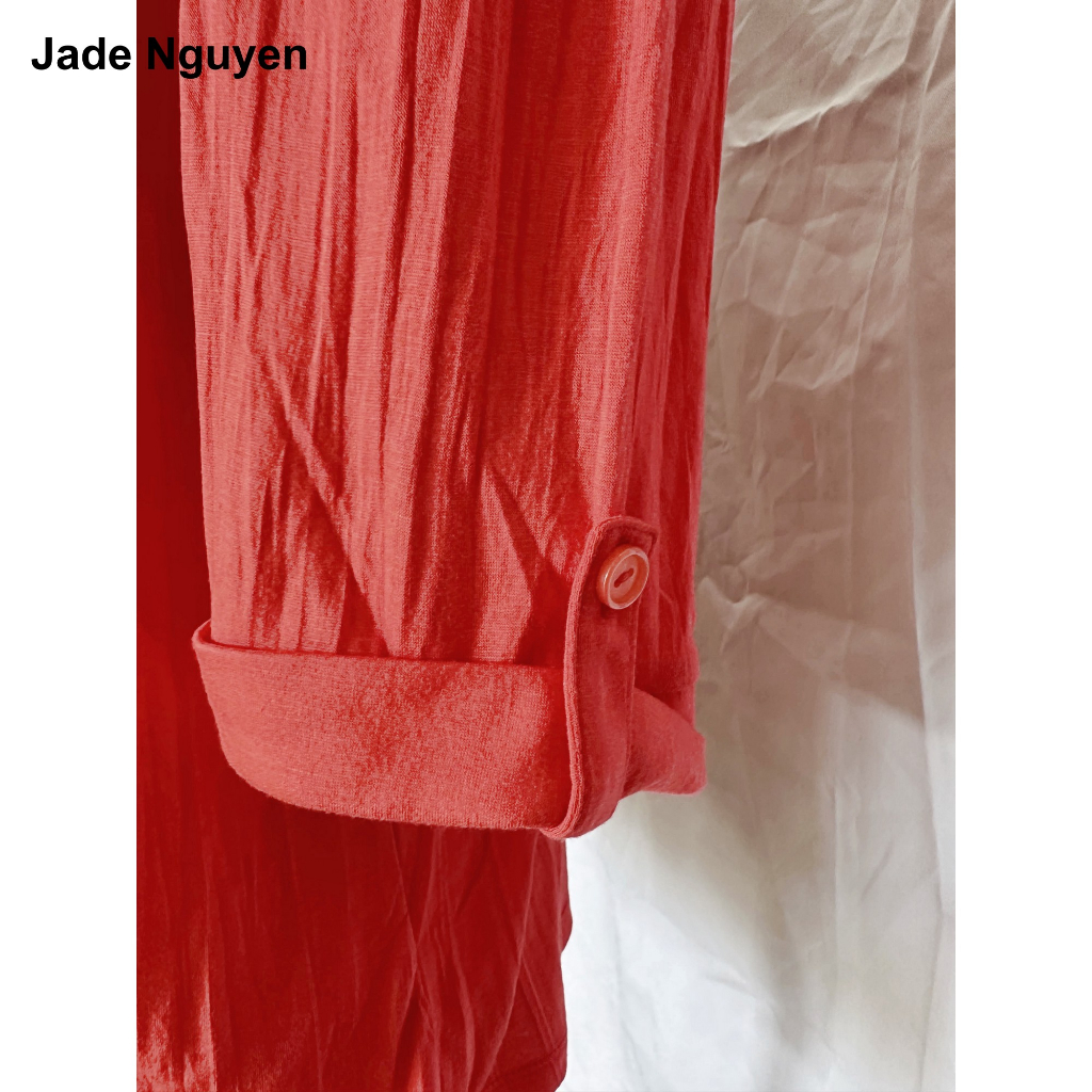 Áo thun cotton ngắn tay thoáng mát màu đỏ SIZE M - N38