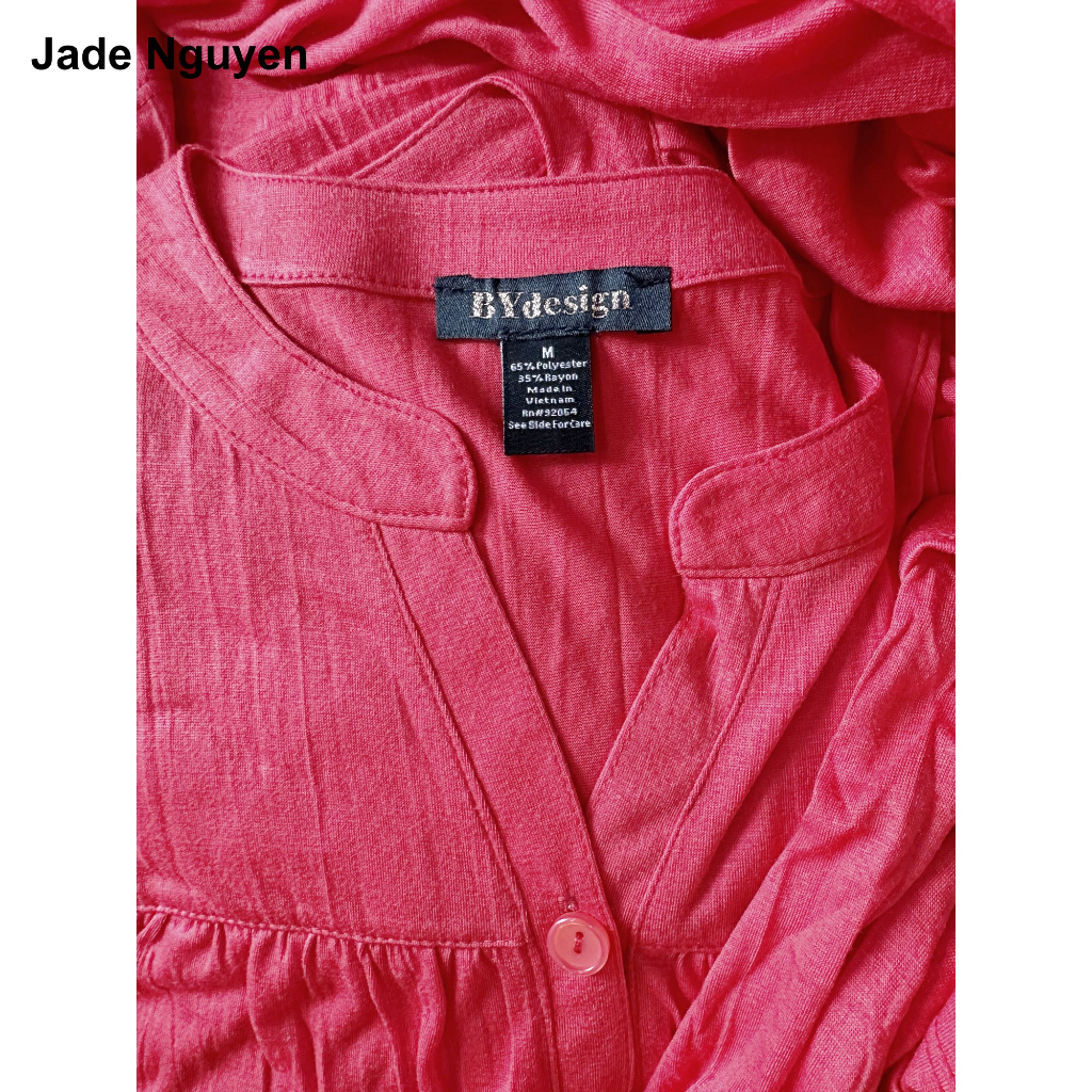 Áo thun cotton ngắn tay thoáng mát màu đỏ SIZE M - N38