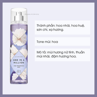 Mist Xịt Toàn Thân Ánh Nhũ BBW One In A Million Từ Mỹ