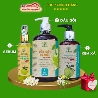 Combo Serum tinh dầu + Dầu Gội + Kem xả vỏ bưởi ngăn ngừa rụng tóc, kích mọc tóc
