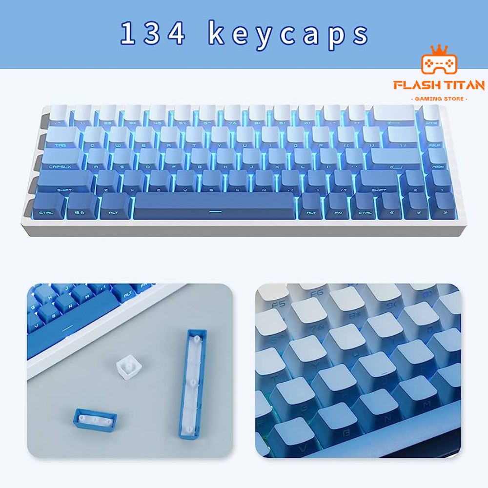 Keycap JKDK Polar PBT phối màu Ombre - OEM profile - Keycap custom hiệu ứng ánh sáng đẹp mắt dùng cho bàn phím