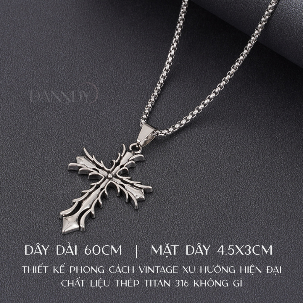 Dây Chuyền Thánh Giá Nam Nữ. Mặt Dây Chuyền Thánh Giá. Vòng Cổ Hình Thánh Giá Titan Không Gỉ | Dandy