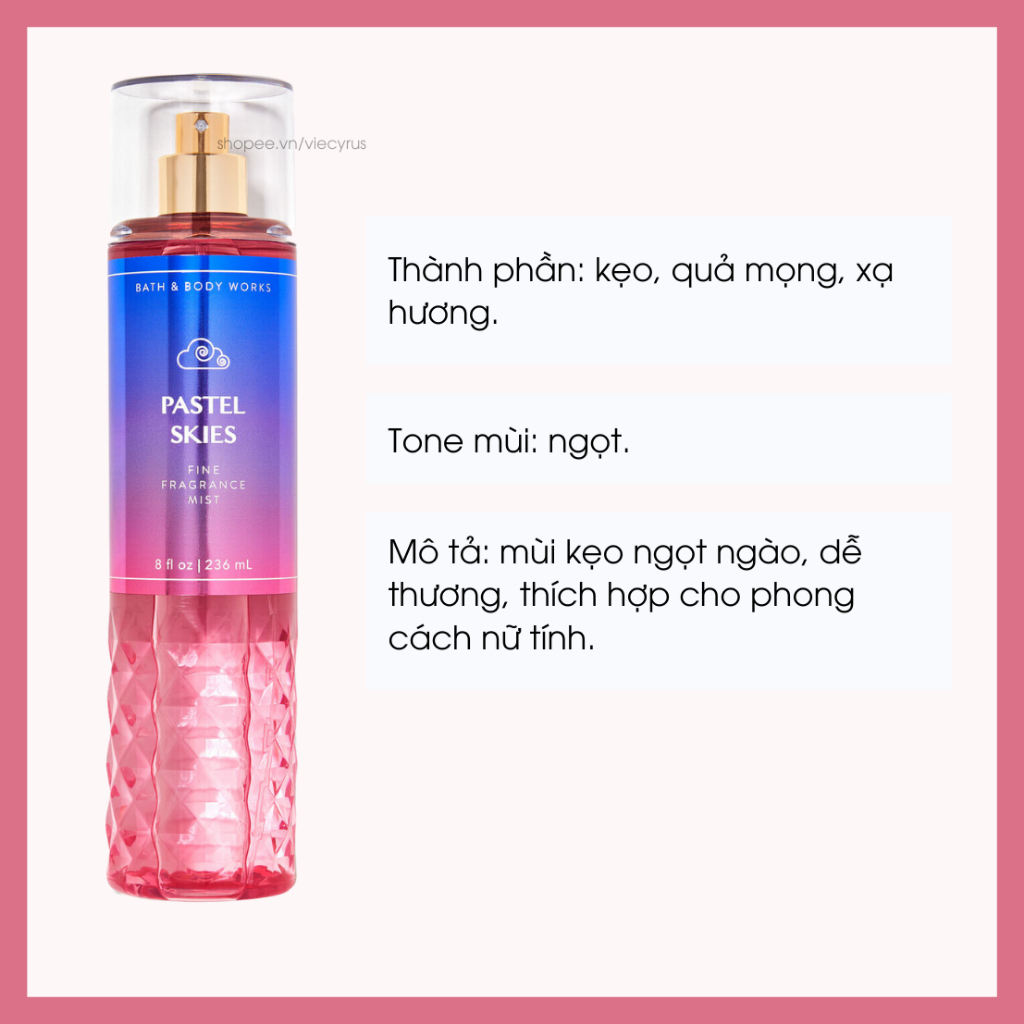 Mist Xịt Toàn Thân BBW Pastel Skies 236ml từ Mỹ