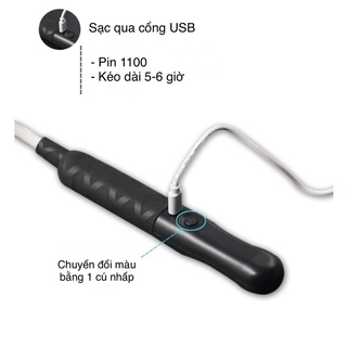 Roi múa sợi quang - Đèn led sợi quang thay đổi màu tự động pin sạc