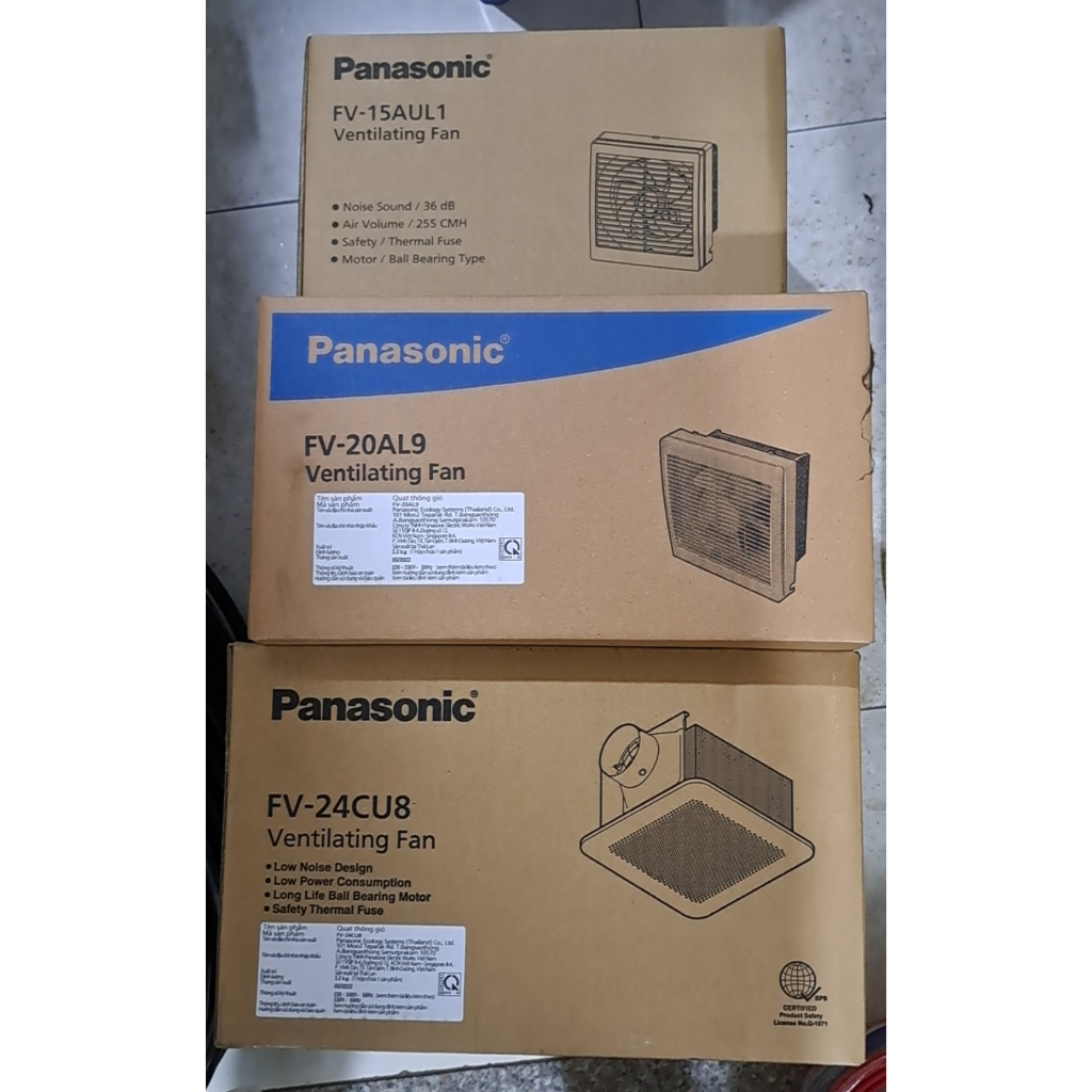 Quạt hút gắn tường quạt hút âm tường Panasonic FV-20AL9 và FV-15AUL và quạt gắn trần FV-24CU8