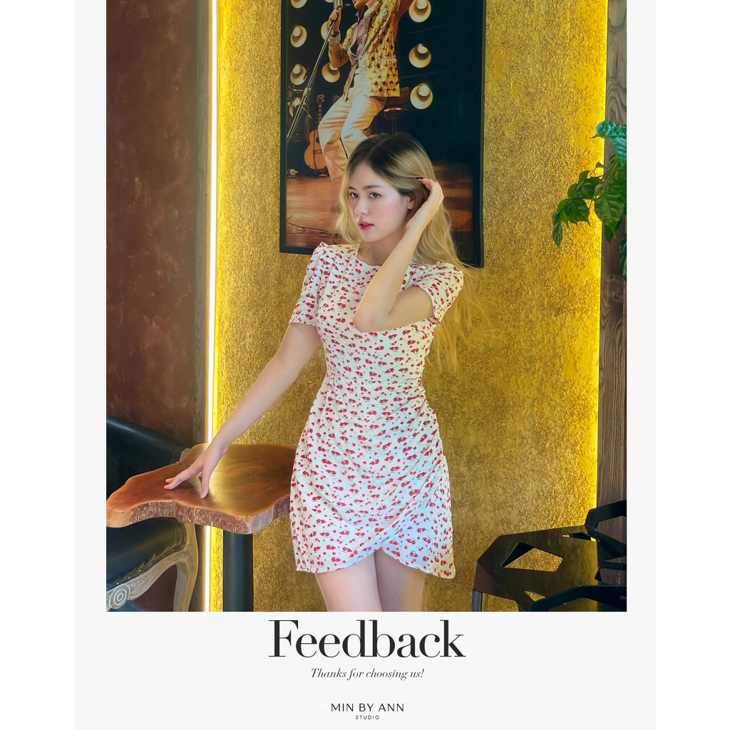 Đầm chấm bi ôm A, vạt giao tay bồng nhẹ Milia Dress