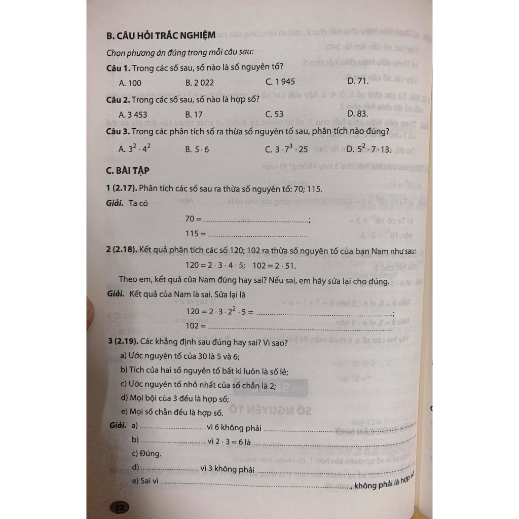 Sách - Vở thực hành Toán 6