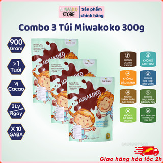 Sữa công thức thực vật hữu cơ organic vị cacao miwakoko túi 300gr x 3 túi - miwako store