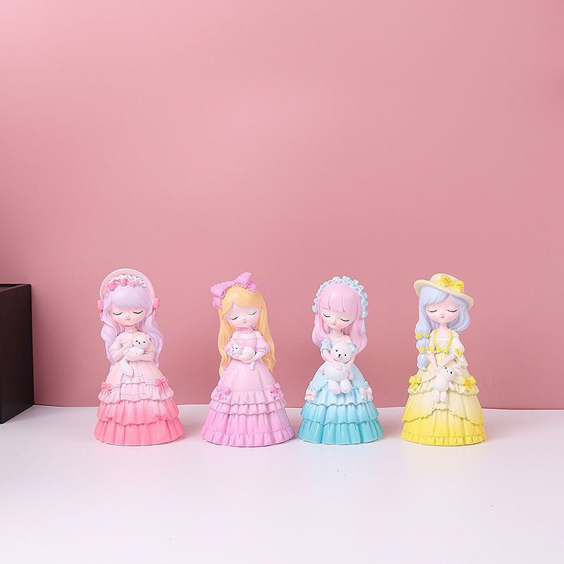 Tô Tượng thạch cao combo 4 công chúa size 12cm siêu đẹp