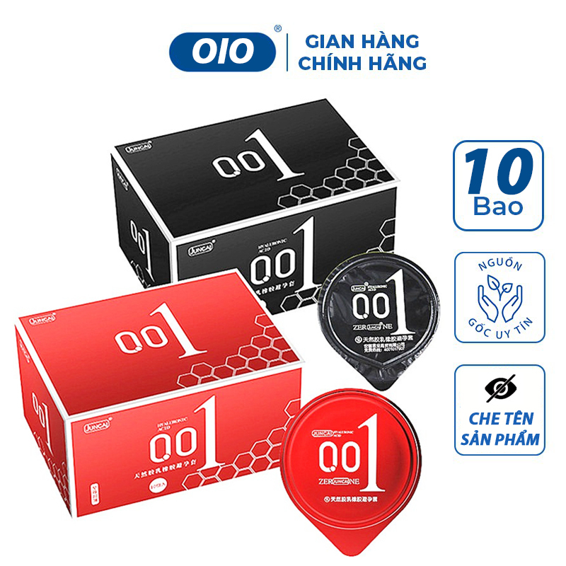 Bao cao su 001 JUNCAI full 10 loại siêu mỏng 0.01mm có gân gai nhiều gel giúp kéo dài thời gian quan hệ
