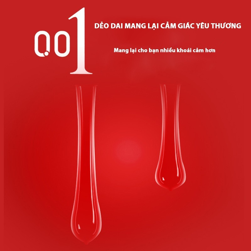 Bao cao su 001 JUNCAI full 10 loại siêu mỏng 0.01mm có gân gai nhiều gel giúp kéo dài thời gian quan hệ