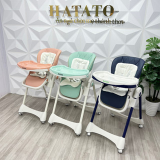 Ghế Ăn Dặm Hatato có thể gấp gọn và di chuyển, mẫu ghế ăn dặm gấp gọn và bé có thể nằm