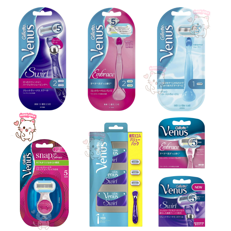 (Nội địa Nhật) Dao Cạo lông body toàn thân Nữ Gillette Venus Comfortglide , Swirl ,Embrace sensitive nội địa Nhật Bản