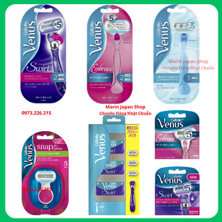 Dao Cạo lông body toàn thân Nữ Gillette Venus Comfortglide, Swirl, Embrace Sensitive nội địa Nhật Bản