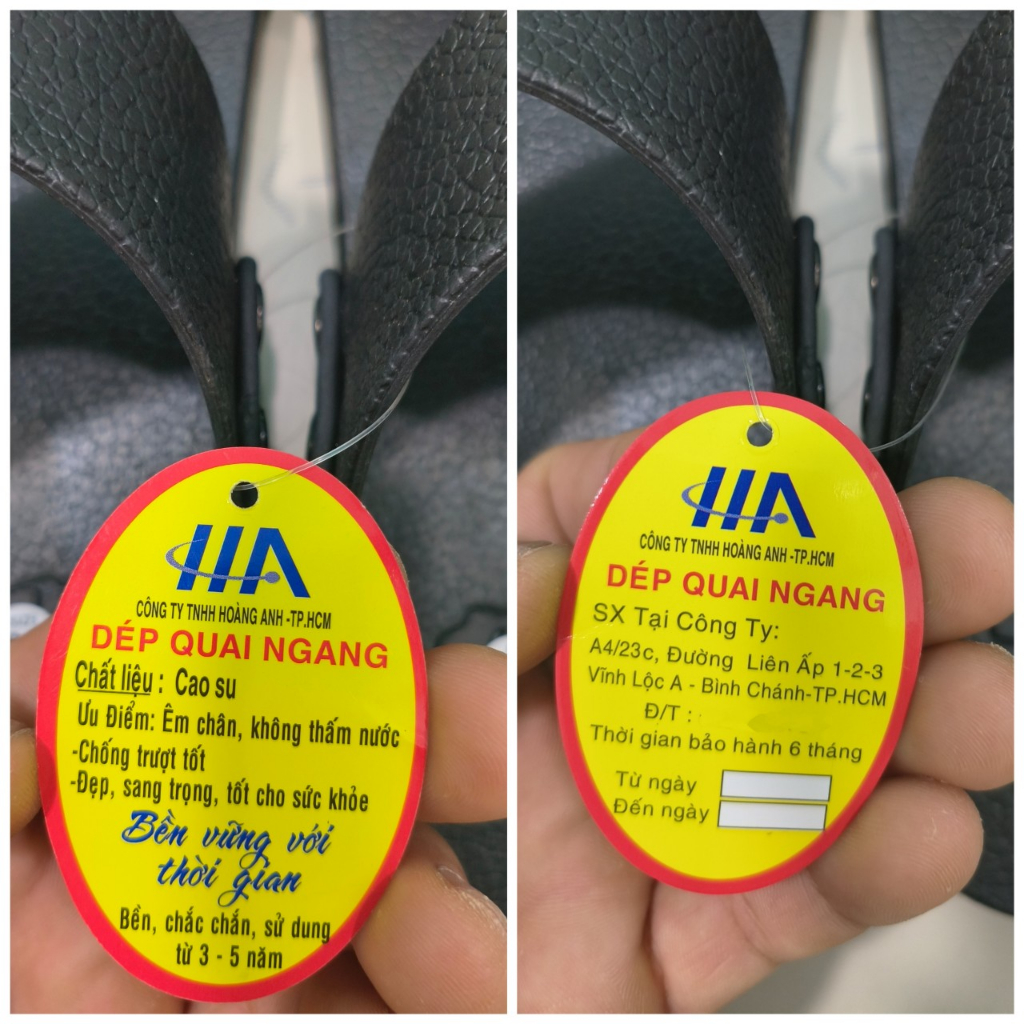 Dép cao su quai ngang kèm hậu chính hãng HOÀNG ANH