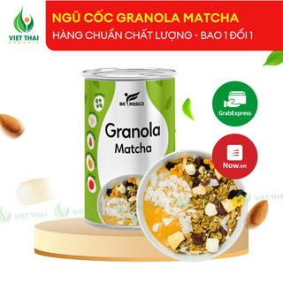 Ngũ Cốc Giảm Cân Granola Ăn Kiêng VỊ MATCHA Kèm Hoa Quả Trái Cây Mix Sữa Chua Sấy Hộp 300G (Việt Thái Organic)
