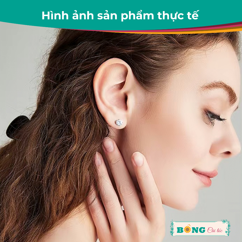 Bông tai unisex nụ đá Zircon thép y tế 316L không gỉ chốt bi vặn phong cách Hàn Quốc BT90 - khuyên tai BÔNG Cài Tóc