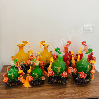 Cặp bình như ý hoa hồng ,cặp như ý chiêu tài hút lộc