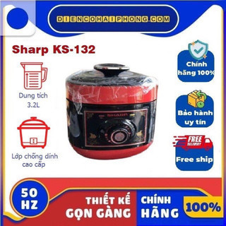 Nồi áp suất đa năng nấu cơm nấu cháo ninh xương Sharp KS-132 tổng dung tích 3,2L cả phủ bì