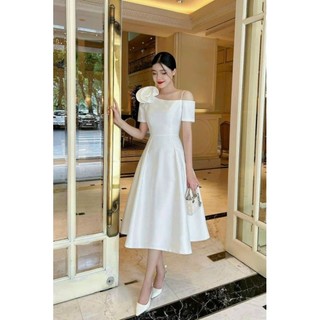 ĐẦM BẸT VAI ĐÍNH HOA HỒNG (được kiểm tra hàng)