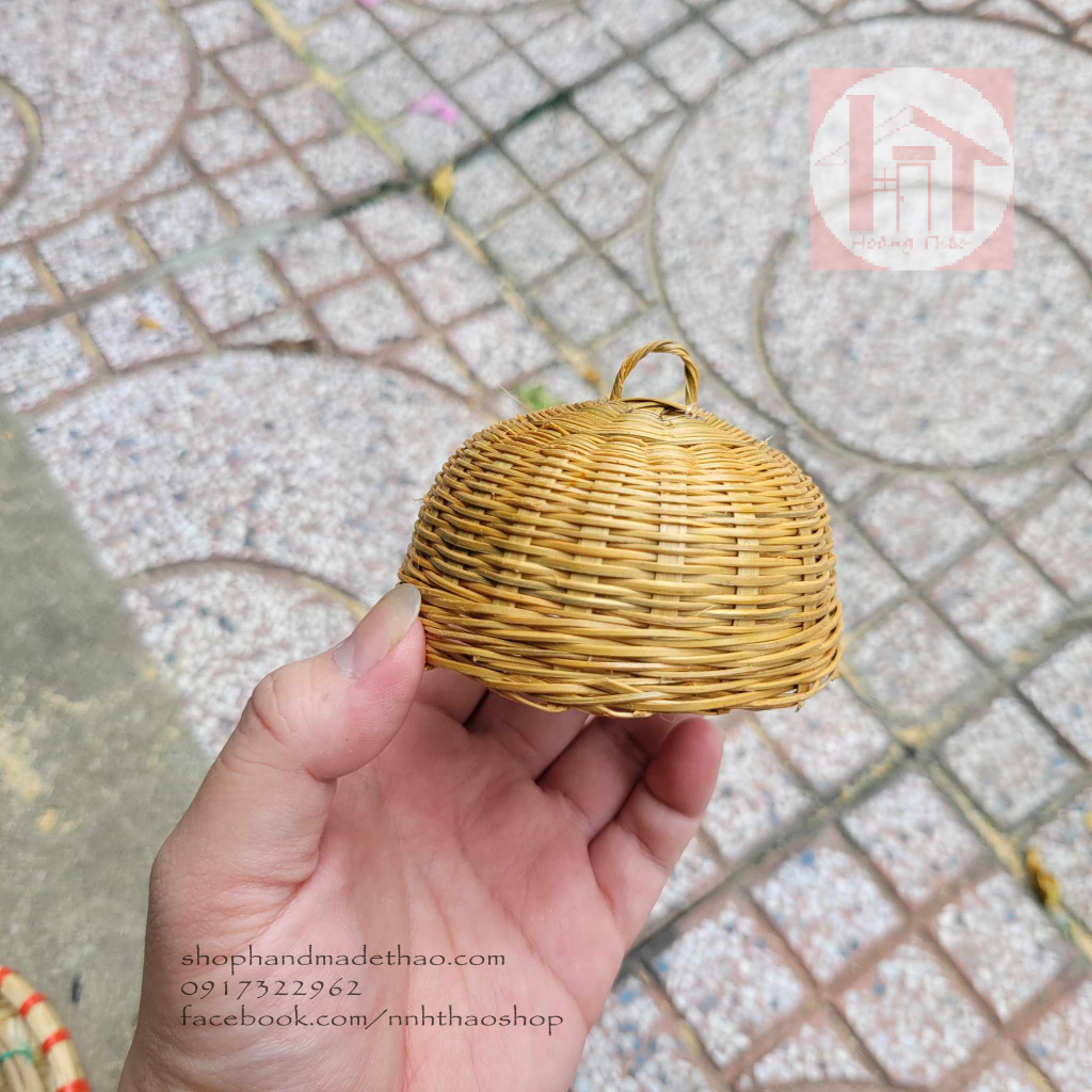 Giỏ mẹt mây tre tí hon trang trí mô hình, nhà búp bê