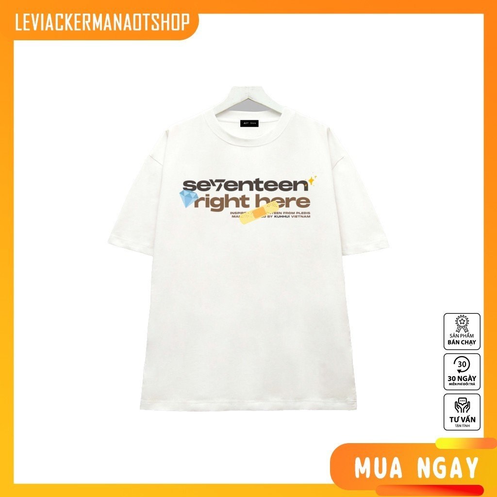 Áo thun Trắng in hình nhóm nhạc SVT7