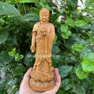 Tượng Phật a di đà bằng gỗ thơm cao 20 cm