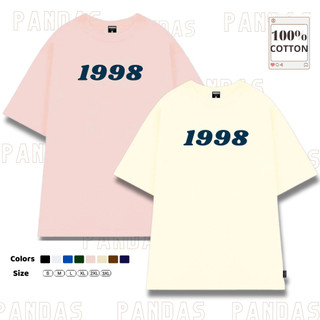 Áo thun tay lỡ form rộng unisex , áo phông cổ tròn oversize nam nữ basic tee Pandas 1998