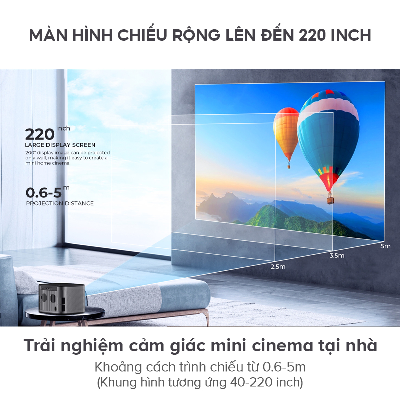 Máy Chiếu Mini HAVIT PJ210 Pro, Full HD, Android 9.0, Tự Động Điều Chỉnh Thông Minh - Chính Hãng BH 12 Tháng Dizigear