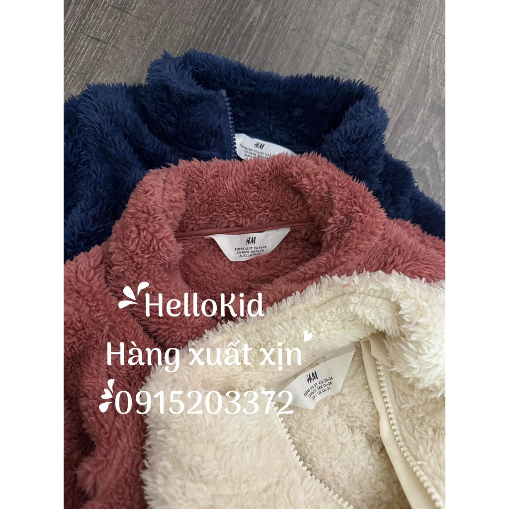 Khoác lông cừu kéo khoá nhí