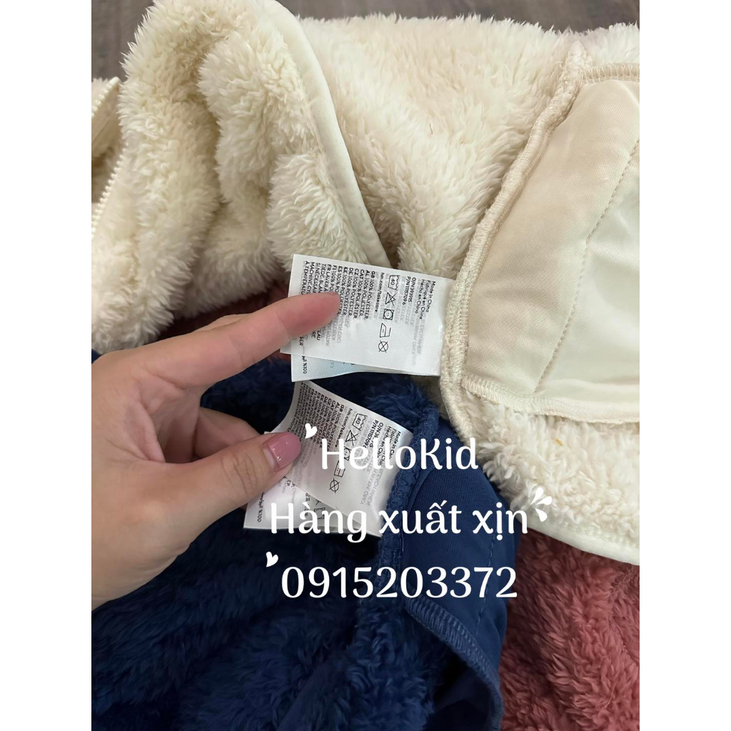 Khoác lông cừu kéo khoá nhí