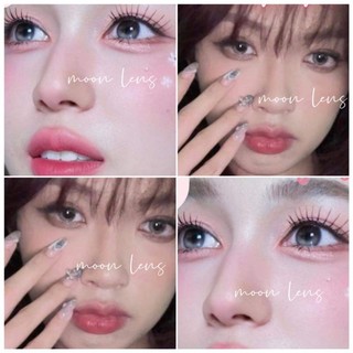 Kính áp tròng lens mắt xám tây filter không giãn 0 độ kèm khay đơn bé