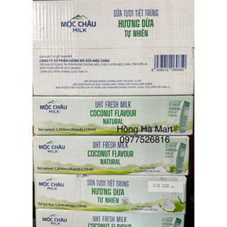 Thùng Sữa Tươi Tiệt Trùng Mộc Châu Dừa 48 Hộp 110ml( mẫu mới)